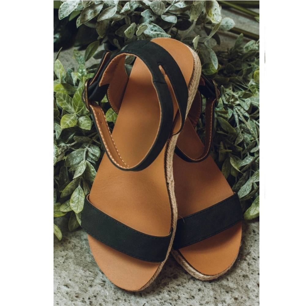 Black Ankle strap espadrille FLASH SALE - Picture 2 of 4